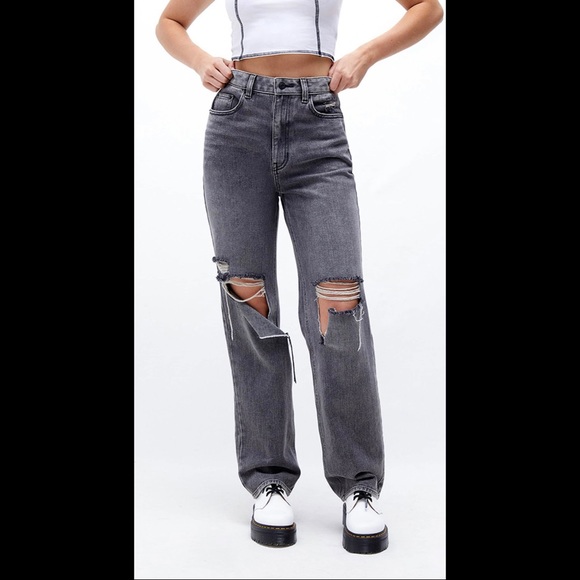 PacSun Denim - NWT Pacsun Washed Black Ripped '90s Boyfriend Jeans